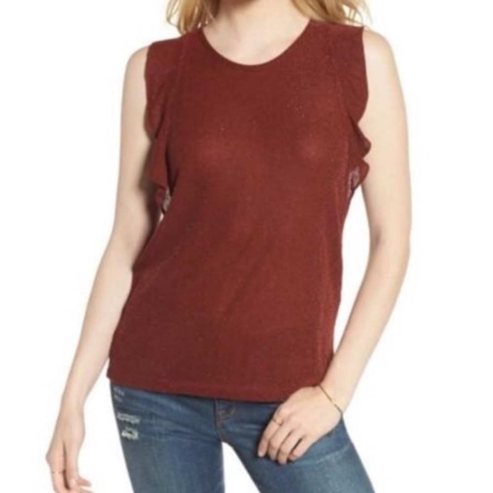 MADEWELL Metallic Ruffle Tank